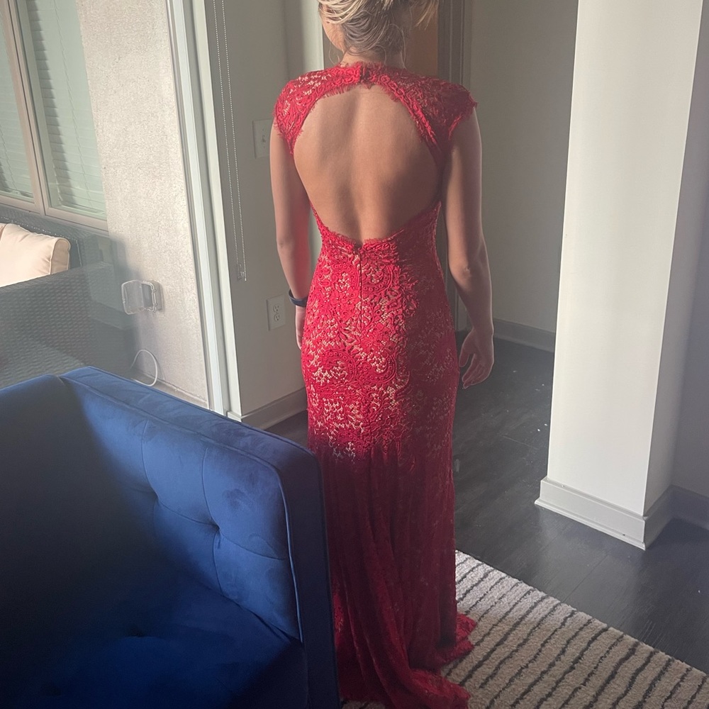 Red Jovani Lace Dress - Picture 3 of 4